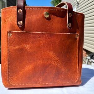 KMM Horween Roulette Mini Travel Tote, Brown Handles